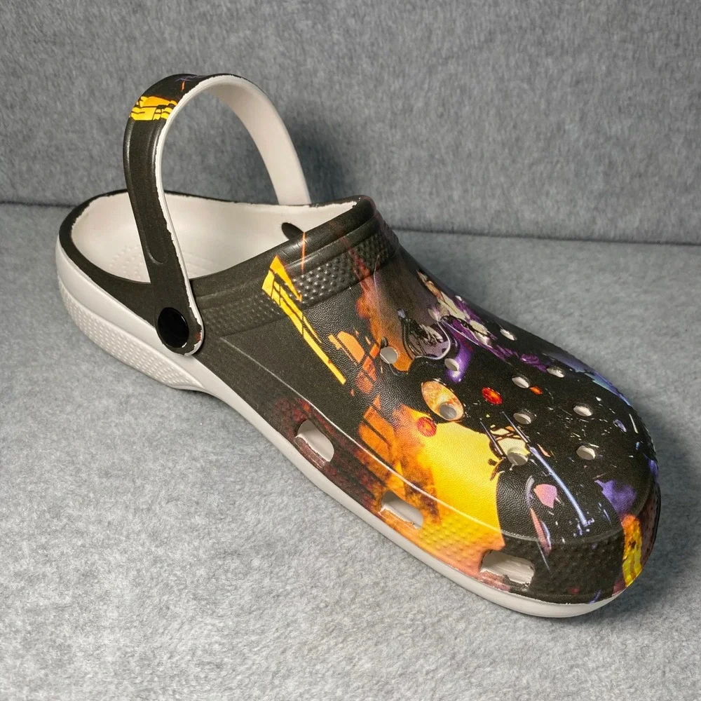 Purple Rain Prince Clogs Slides Mens 9 Womens 11.5 EU 45 Graphic Movie Rock Star